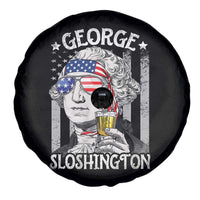 Funny 4th of July George Sloshington Washington Spare Tire Cover Retro America Flag - Wonder Print Shop