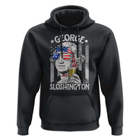 Funny 4th of July George Sloshington Washington Hoodie Retro America Flag - Wonder Print Shop