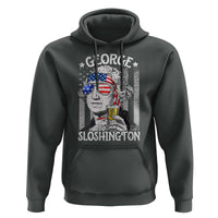 Funny 4th of July George Sloshington Washington Hoodie Retro America Flag - Wonder Print Shop