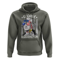 Funny 4th of July George Sloshington Washington Hoodie Retro America Flag - Wonder Print Shop