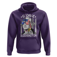 Funny 4th of July George Sloshington Washington Hoodie Retro America Flag - Wonder Print Shop