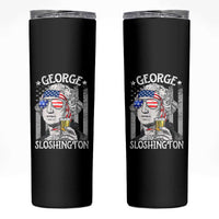 Funny 4th of July George Sloshington Washington Skinny Tumbler Retro America Flag - Wonder Print Shop