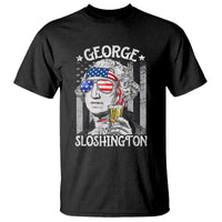 Funny 4th of July George Sloshington Washington T Shirt Retro America Flag - Wonder Print Shop