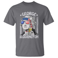 Funny 4th of July George Sloshington Washington T Shirt Retro America Flag - Wonder Print Shop