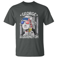 Funny 4th of July George Sloshington Washington T Shirt Retro America Flag - Wonder Print Shop