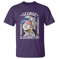 Funny 4th of July George Sloshington Washington T Shirt Retro America Flag - Wonder Print Shop