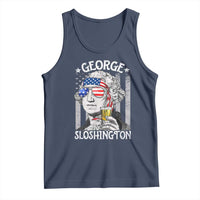 Funny 4th of July George Sloshington Washington Tank Top Retro America Flag - Wonder Print Shop