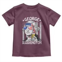 Funny 4th of July George Sloshington Washington Toddler T Shirt Retro America Flag - Wonder Print Shop