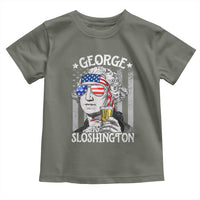 Funny 4th of July George Sloshington Washington Toddler T Shirt Retro America Flag - Wonder Print Shop
