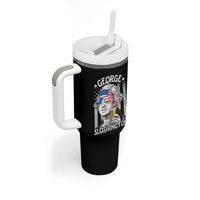Funny 4th of July George Sloshington Washington Tumbler With Handle Retro America Flag - Wonder Print Shop