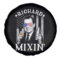Funny 4th of July Spare Tire Cover Richard Mixin Patriotic Nixon Bartender American Flag - Wonder Print Shop