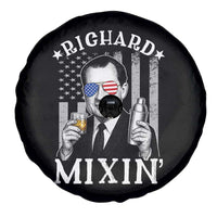 Funny 4th of July Spare Tire Cover Richard Mixin Patriotic Nixon Bartender American Flag - Wonder Print Shop