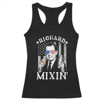Funny 4th of July Racerback Tank Top Richard Mixin Patriotic Nixon Bartender American Flag - Wonder Print Shop