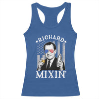 Funny 4th of July Racerback Tank Top Richard Mixin Patriotic Nixon Bartender American Flag - Wonder Print Shop