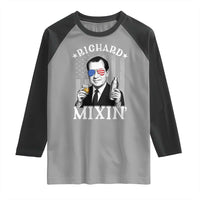 Funny 4th of July Raglan Shirt Richard Mixin Patriotic Nixon Bartender American Flag - Wonder Print Shop