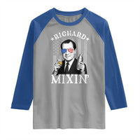 Funny 4th of July Raglan Shirt Richard Mixin Patriotic Nixon Bartender American Flag - Wonder Print Shop