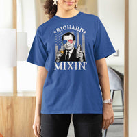 Funny 4th of July T Shirt For Women Richard Mixin Patriotic Nixon Bartender American Flag - Wonder Print Shop