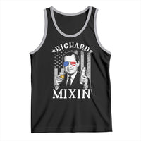 Funny 4th of July Tank Top Richard Mixin Patriotic Nixon Bartender American Flag - Wonder Print Shop