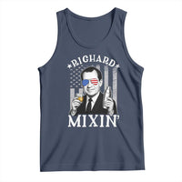 Funny 4th of July Tank Top Richard Mixin Patriotic Nixon Bartender American Flag - Wonder Print Shop