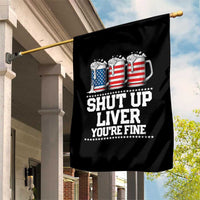 Beer American Flag 4th of July Garden Flag Merica Drinking USA Shut Up Liver You Are Fine - Wonder Print Shop