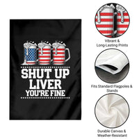 Beer American Flag 4th of July Garden Flag Merica Drinking USA Shut Up Liver You Are Fine - Wonder Print Shop