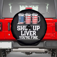Beer American Flag 4th of July Spare Tire Cover Merica Drinking USA Shut Up Liver You Are Fine - Wonder Print Shop