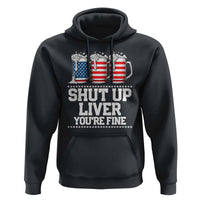 Beer American Flag 4th of July Hoodie Merica Drinking USA Shut Up Liver You Are Fine - Wonder Print Shop