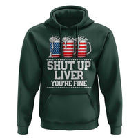 Beer American Flag 4th of July Hoodie Merica Drinking USA Shut Up Liver You Are Fine - Wonder Print Shop