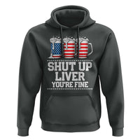 Beer American Flag 4th of July Hoodie Merica Drinking USA Shut Up Liver You Are Fine - Wonder Print Shop
