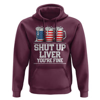 Beer American Flag 4th of July Hoodie Merica Drinking USA Shut Up Liver You Are Fine - Wonder Print Shop