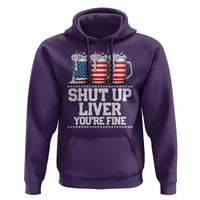 Beer American Flag 4th of July Hoodie Merica Drinking USA Shut Up Liver You Are Fine - Wonder Print Shop