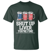 Beer American Flag 4th of July T Shirt Merica Drinking USA Shut Up Liver You Are Fine - Wonder Print Shop
