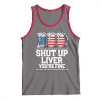 Beer American Flag 4th of July Tank Top Merica Drinking USA Shut Up Liver You Are Fine - Wonder Print Shop