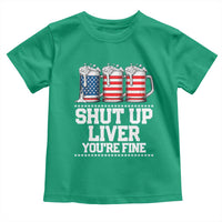 Beer American Flag 4th of July Toddler T Shirt Merica Drinking USA Shut Up Liver You Are Fine - Wonder Print Shop