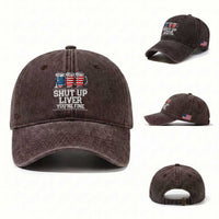 Beer American Flag 4th of July Washed Cotton Baseball Cap Merica Drinking USA Shut Up Liver You Are Fine