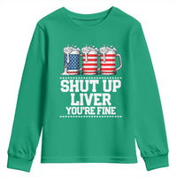Beer American Flag 4th of July Youth Sweatshirt Merica Drinking USA Shut Up Liver You Are Fine - Wonder Print Shop