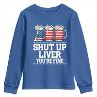 Beer American Flag 4th of July Youth Sweatshirt Merica Drinking USA Shut Up Liver You Are Fine - Wonder Print Shop