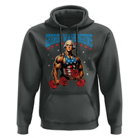 Funny George Washington Gym Hoodie Muscular Flex Workout 4th of July - Wonder Print Shop