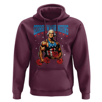 Funny George Washington Gym Hoodie Muscular Flex Workout 4th of July - Wonder Print Shop