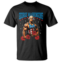 Funny George Washington Gym T Shirt Muscular Flex Workout 4th of July - Wonder Print Shop