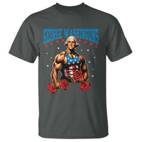 Funny George Washington Gym T Shirt Muscular Flex Workout 4th of July - Wonder Print Shop