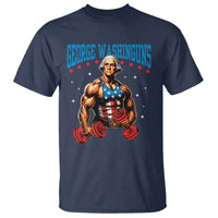 Funny George Washington Gym T Shirt Muscular Flex Workout 4th of July - Wonder Print Shop