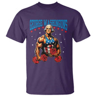 Funny George Washington Gym T Shirt Muscular Flex Workout 4th of July - Wonder Print Shop