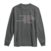 Hamilton Eliza Jefferson Angelica & Burr Names Long Sleeve Shirt - Wonder Print Shop