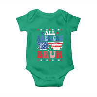 All American Bruh Patriotic 4th Of July Baby Onesie USA Flag Sunglasses Teens Kids - Wonder Print Shop