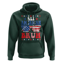 All American Bruh Patriotic 4th Of July Hoodie USA Flag Sunglasses Teens Kids - Wonder Print Shop