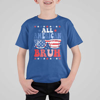 All American Bruh Patriotic 4th Of July T Shirt For Kid USA Flag Sunglasses Teens Kids - Wonder Print Shop