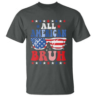 All American Bruh Patriotic 4th Of July T Shirt USA Flag Sunglasses Teens Kids - Wonder Print Shop