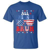 All American Bruh Patriotic 4th Of July T Shirt USA Flag Sunglasses Teens Kids - Wonder Print Shop