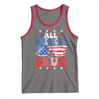 All American Bruh Patriotic 4th Of July Tank Top USA Flag Sunglasses Teens Kids - Wonder Print Shop